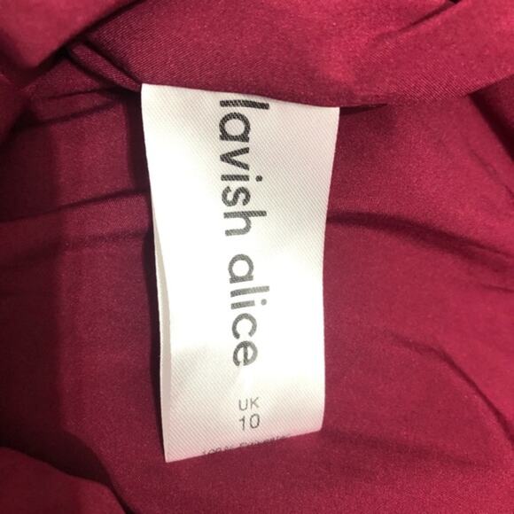 Lavish Alice Long Sleeve Satin Ruched Mini Dress Size 6 NWT - Picture 9 of 10